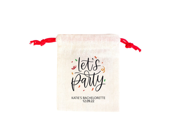 Lets Party Bags  Party Recovery Kit Bags -  4"W x 5"H (10 cm x 13 cm) Custom Hangover Bags - Bachelorette Party  - Wedding Tote Bag - Hen Party