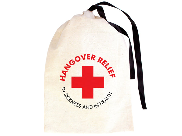 Hangover relief in sicknees and health kit bags, Hangover bags with Black Ribbon,  Hangover kit bags, Wedding Recovery Kit Party bags