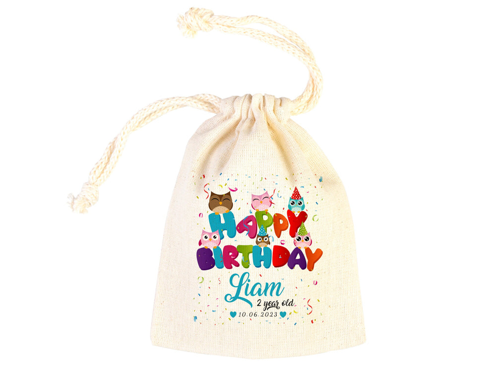 Custom Name, Happy Birthday Gİft Bags, Party Bags for first birthday, Personalized Bags - Custom Goodie Bags - Happy For Kids