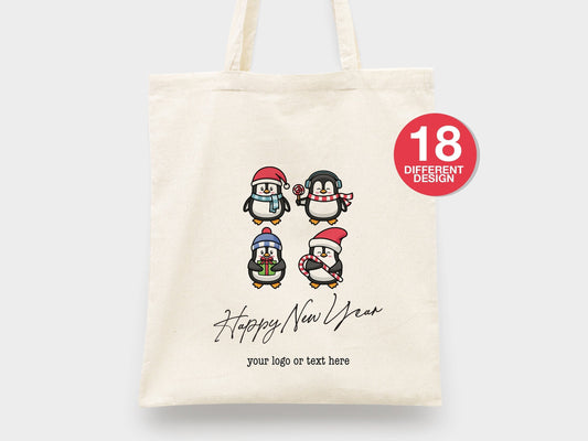 Personalized New Year Tote Bag - Custom Logo & Text, Ideal for NYE Celebrations - New Year Party Tote Bags - Customizable Holiday Tote Bag