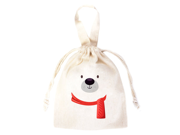 Merry Christmas Favor Bags, 6"W x 8"H (15 cm x 20 cm) Custom Family or Company Bags, Add Logo & Text,  Personalized Cotton Bags For You, Muslin Bags
