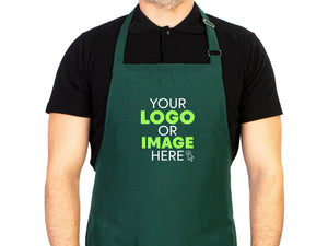 Custom Logo Apron -  Personalized Kitchen Aprons, Logo Print Options, Stylish Cooking Aprons for Chefs and Bakers, Apron For Women And For Men