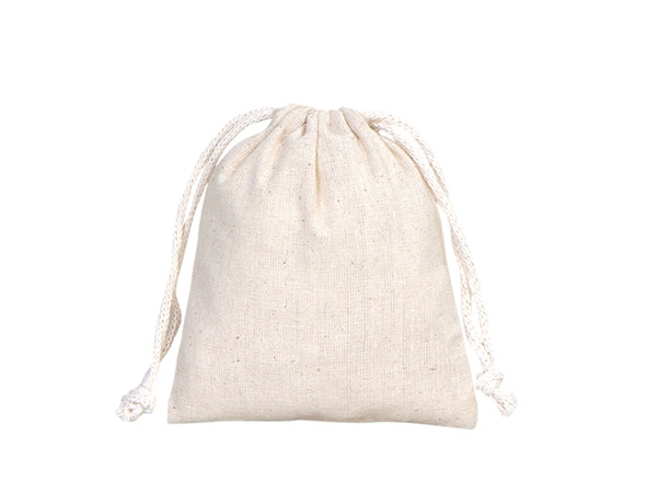 Cotton Pouch 4"W x 5"H (10 cm x 13 cm) Organic Cotton Bag - Drawstring Pouch Bags