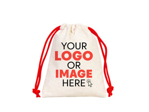 Custom Drawstring Bags -  4"W x 5"H  (10 cm x 13 cm) -  Wedding Favor Bags - Cotton Drawstring Bags