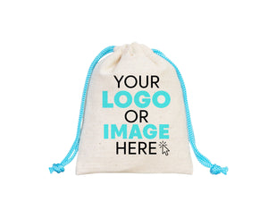 Turquoise Drawstring Custom Cotton Pouch 4"W x 5"H (10 cm x 13 cm), Great For Packing And Wrapping, Cotton Pouch Bag, Bridal shower Bag, Favor Bags Pouches