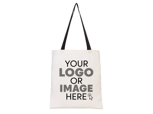 Custom Cotton Tote Bag 14"x16" with Black Handles – Personalized Logo & Promotional Bag