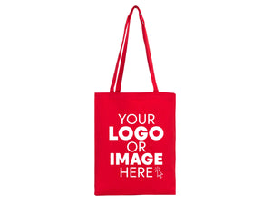 Red Canvas Custom Tote Bags 14"W x 16"H – Personalized Cotton Shopping & Gift Bags