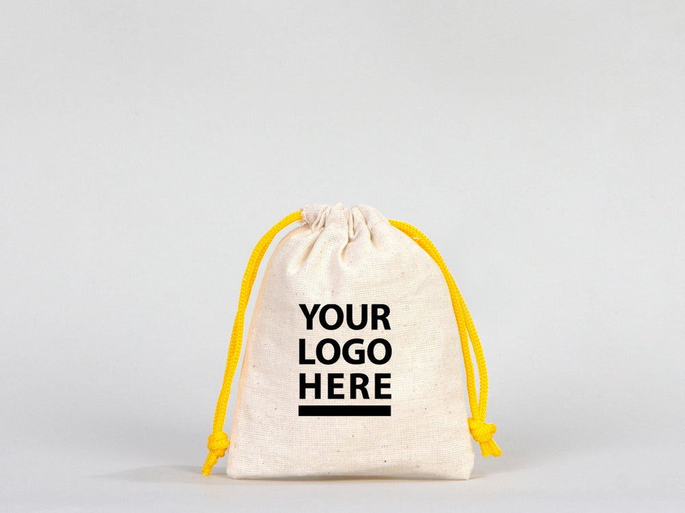 Custom Bag -  Drawstring Muslin Bags, 4"W x 5"H (10 cm x 13 cm) Hangover Kit, Wedding Welcome Bags Custom Favor Bags
