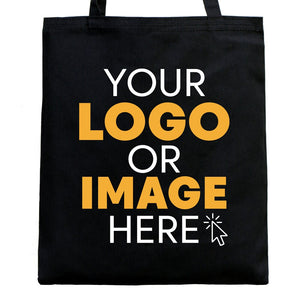 Black Cotton Tote Bag – 14"x16" Reusable Custom Print Canvas Bag Wholesale
