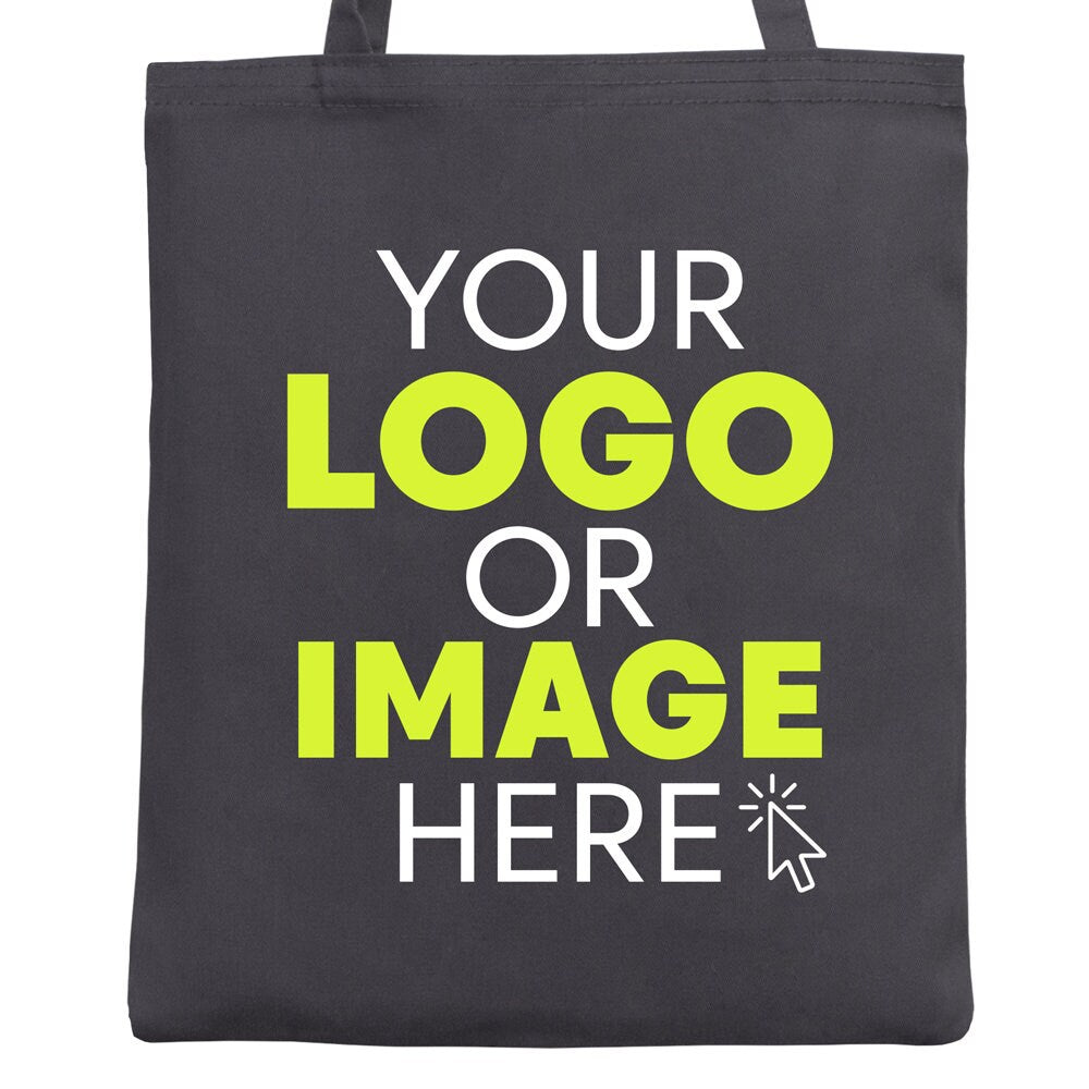 Custom Tote Bags Gray Color,  14"W x 16"H (35cm x 40cm) , Personalized Cotton Bags, With Your Logo Or Image, Promotional Bags, Gİft Bags, Cotton Eco Friendly