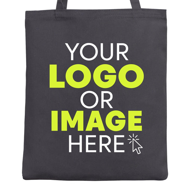 Custom Gray Cotton Tote Bag 14"x16" – Eco-Friendly Personalized Logo, Gift & Promotional Bag