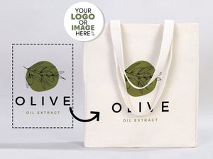 Personalized Canvas Tote Bags – 16"W x 14"H x 5"L Custom Logo Cotton Bags