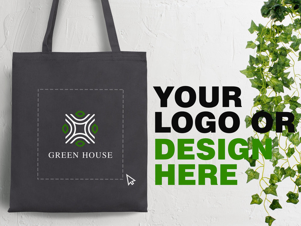 Custom Gray Cotton Tote Bag 14"x16" – Eco-Friendly Personalized Logo, Gift & Promotional Bag