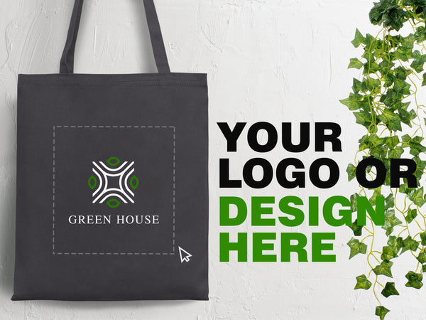 Custom Gray Cotton Tote Bag 14"x16" – Eco-Friendly Personalized Logo, Gift & Promotional Bag