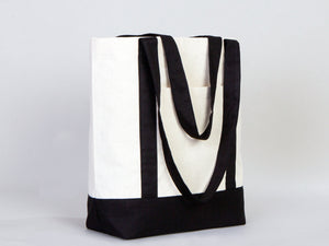 Large Trend Canvas Shopping Bag with Black Handle, 16"W x 14"H x 5"L, Large Tote Bag 12 Oz, Personalized