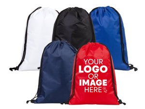 Imperteks Drawstring Backpack 13W x 18H – Personalized Sports Bag, Custom Summer Camp Bag, Gym or School Bag