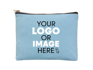 Organizer Cosmetic Bag ,Blue Clutch Bag 8"W x 6"H (21x15cm), Logo Design Make Up Bag, Makeup Bag, Personalized Clutch Bag, Make-Up Bag