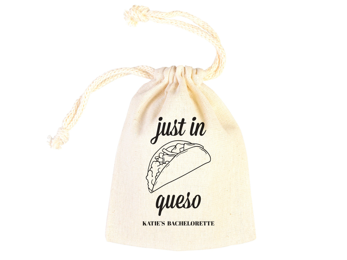 Just in queso bags Hangover kit Bags, Party Bags, Survival, Recovery Kit Party Custom Name Print, Organic Cotton Drawstring Pouchs Bag