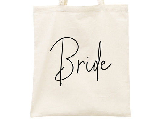 Bridal Favor Tote Bags - Bride Text Cotton Bags For Bridal Party, Bridesmaid Gift