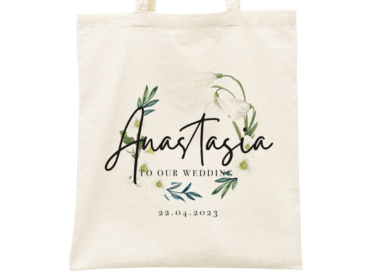 Custom Wedding Totes Bridal Gifts Bag - Cotton Bags for Bridal Party - Bridesmaid Gift - Guest Favor Bags - Wedding Favour Packaging