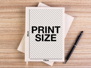 Custom Notebook Personalized A5, 6"W x 8"H (14 x 20 cm) Canvas Cover, Text Logo or Photo Print, Plain Notebook , Paintable Art Sketchbook