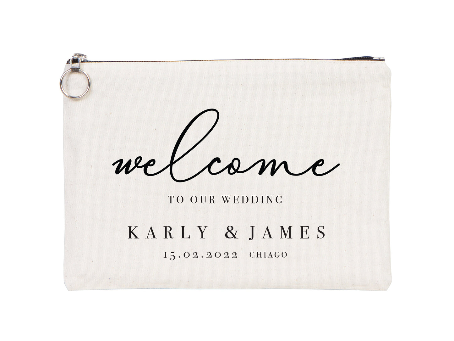 Personalized Wedding Clutch Bag  8"W x 12"H (21 x 30 cm)  - 27 Different Designs, Cotton,