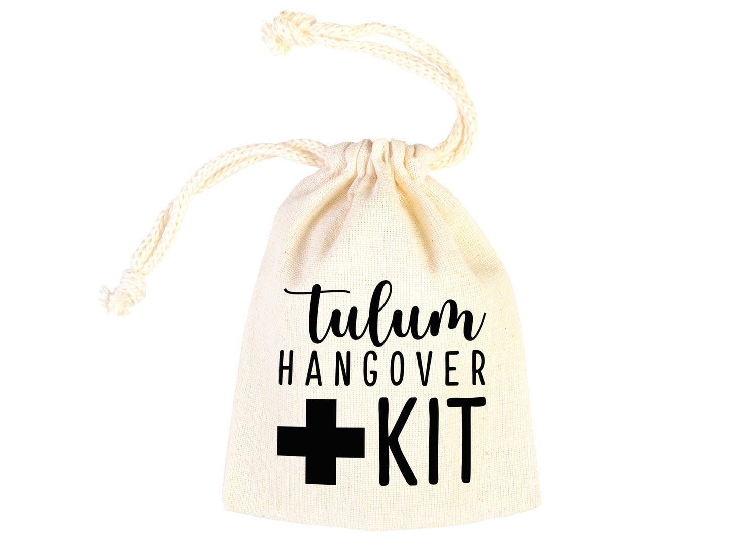 Tulum Hangover Kit Bags, Survival Kit Bags Wedding Recovery Kit Party Bachelorette Birthday Party, Organic Cotton Drawstring Pouchs Bag