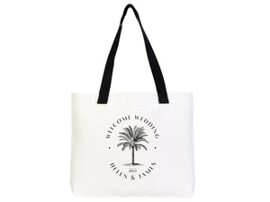 Custom Welcome Wedding Bags 18"W x 14"H x 3"L  - Palm Tree Tote Bags - Bridal Tote - Custom Wedding Totes