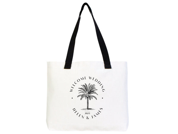 Custom Welcome Wedding Bags 18"W x 14"H x 3"L  - Palm Tree Tote Bags - Bridal Tote - Custom Wedding Totes