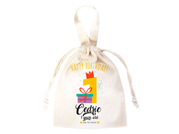 Customized Pouch Bags - Pouch Bags 6"W x 8 "H  (15.5cm x 20cm) - Personalized Custom Name Birthday Favor Bags 27 Different Designs