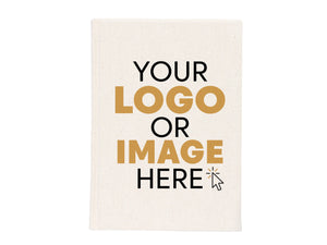 Canvas Cover Notebook  6"W x 8"H (15 cm x 20 cm) Text Logo or Photo Print, Promotional Notebook