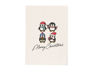 Personalized Notebook 5"W x 8"H  (14 x 20 cm), A5 Canvas Cover, Your Logo or Text Here, Merry Christmas Designs, Happy New Year