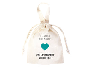 Fiesta Siesta Repeat Hangover Kit Bags - 6"W x 8"H (15.5 cm x 20 cm) Party Recovery Kit Bags - Custom bags - Bachelorette Party