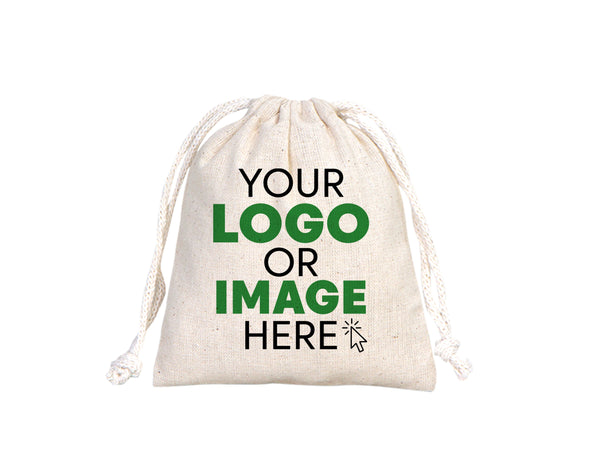 Custom Muslin Bags - 4"W x 5"H (10 x 13 cm)  Organic Cotton Favor Bags -   Wedding Favor Drawstring Bags - Jewelry - Gift - Produce - Packing Bags