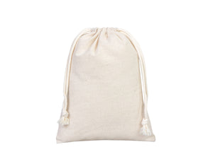 Wholasale Pouches  6"W x 8"H (15x20 cm) Cotton Muslin Bags - 100% Organic Cotton Double Drawstring - Non-Printed Cotton Muslin