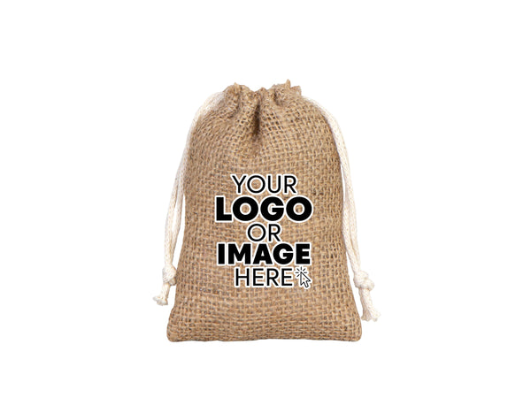Jute drawstring Bag  4"W x 5"H (10 cm x 13 cm) - Custom Coffee Bag  - Packing Bag - Burlap Bags with Drawstring - 100% Natural Jute Bags - Stock Bag