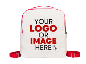Custom Kids Canvas Backpack - 10"W x 13"H x 4"L (25 x 32 x 10 cm) Personalized School Bag for Boys and Girls | Child's Name