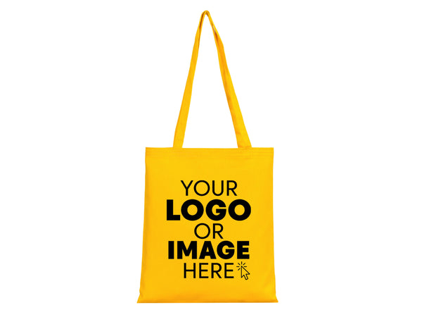 Personalized Yellow Gabardine Tote Bag – 14"x16" Custom Logo Print