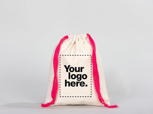 Pink Drawstring Cotton Bags 6"W x 8"H (15 cm x 20 cm), Great For Packing And Wrapping, Organic Cotton Pouch Bag, Bridal shower Bag, Custom Bag