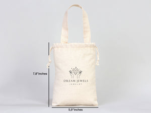 Custom Favor Bags  6"W x 8"H  (15,5 cm x 20 cm) Party Favor Bags Muslin Bags  Drawstring & Handle  Party Favor Bags , Cotton Gift bags