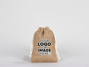 Jute drawstring Bag  4"W x 5"H (10 cm x 13 cm) - Custom Coffee Bag  - Packing Bag - Burlap Bags with Drawstring - 100% Natural Jute Bags - Stock Bag