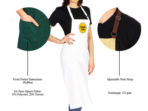 Custom Logo Apron -  Personalized Kitchen Aprons, Logo Print Options, Stylish Cooking Aprons for Chefs and Bakers, Apron For Women And For Men