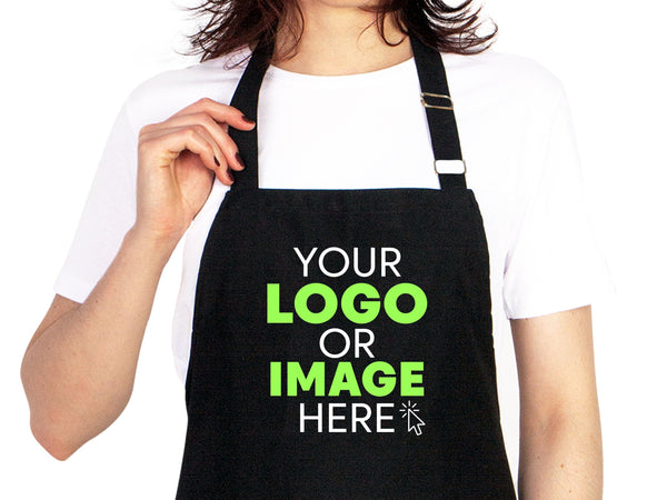 Custom Logo Apron -  Personalized Kitchen Aprons, Logo Print Options, Stylish Cooking Aprons for Chefs and Bakers, Apron For Women And For Men