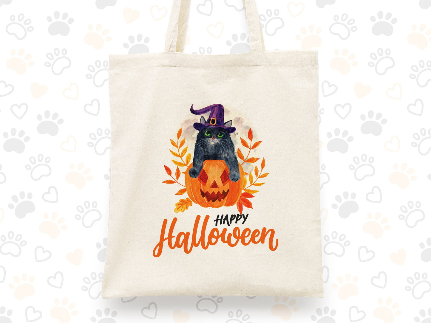 Halloween Gift Bags with Pumpkin, Candy Tote Bag, Personalized Halloween Purse, Trick Or Treat, Kids Candy Bags İdea, Decor, Halloween Unique