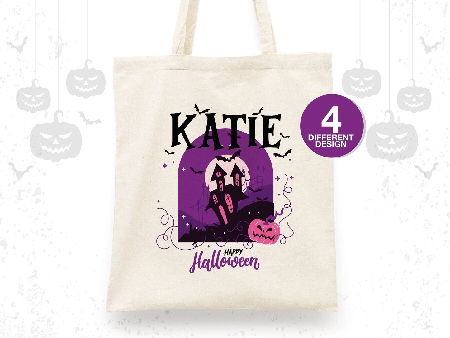 Personalized Halloween Trick-or-Treat Bags for Kids - Custom Candy Bags with Name - Halloween Bags for Kids - Halloween Gift Bags