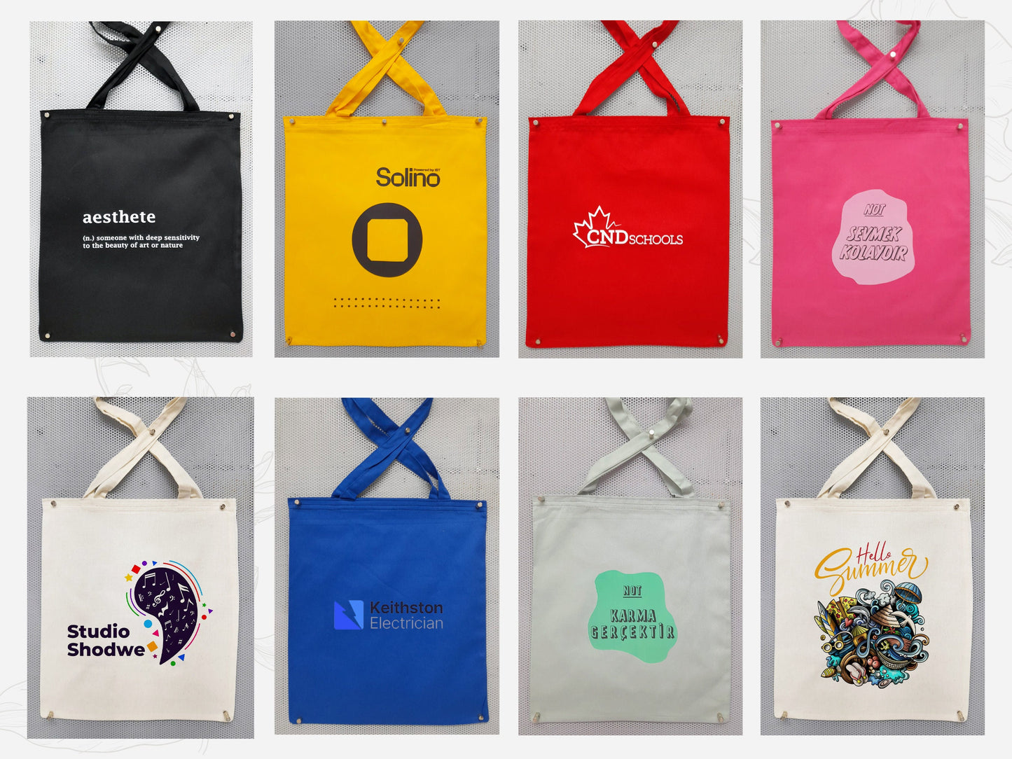 Custom Tote Bags - 14"W x 16"H (35 cm x 40 cm) -  With Logo or Photo - Personalized for Wedding, Grocery, Shopping, and Favor Bags