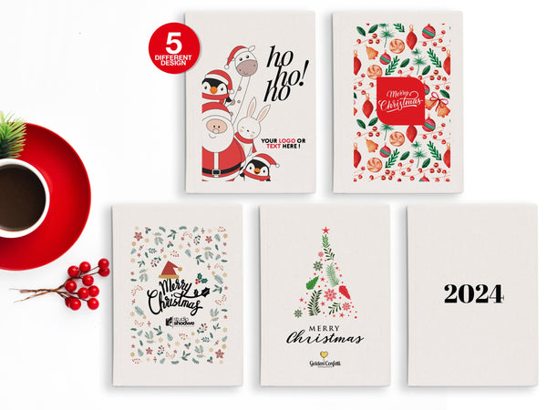 Personalised Christmas Notebooks 5.5"W x 8"H (14x20 cm) , Ho Ho Ho, Christmas Gift , Custom Notepads, Notebook Christmas Gift, Custom Logo Print