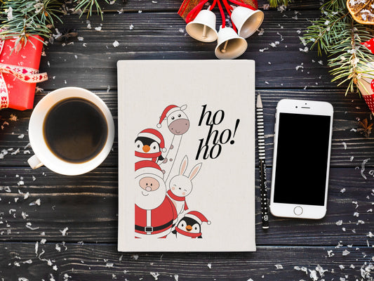 Personalised Christmas Notebooks 5.5"W x 8"H (14x20 cm) , Ho Ho Ho, Christmas Gift , Custom Notepads, Notebook Christmas Gift, Custom Logo Print