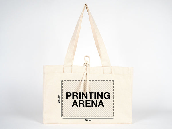 Custom Large Canvas Tote Bags – 18"W x 11"H x 4"L Personalized Cotton Bags With Logo