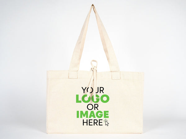 Custom Large Canvas Tote Bags – 18"W x 11"H x 4"L Personalized Cotton Bags With Logo